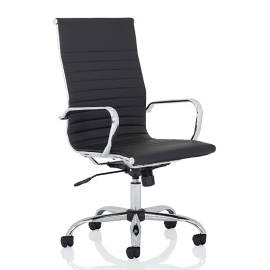 Product photograph of Nola Leather High Back Executive Office Chair In Black from Furniture in Fashion