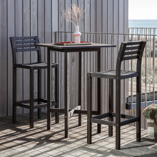 Read more about Norris outdoor acacia wood 2 seater high bar set in black