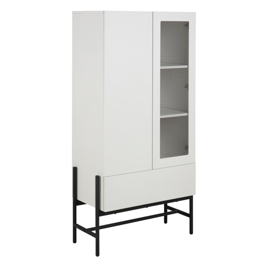 Product photograph of Norko Wooden 2 Doors And 1 Drawer Display Cabinet In Matt White from Furniture in Fashion