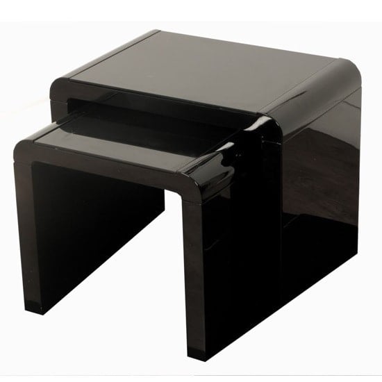 Read more about Norset modern set of 2 nesting tables in black gloss