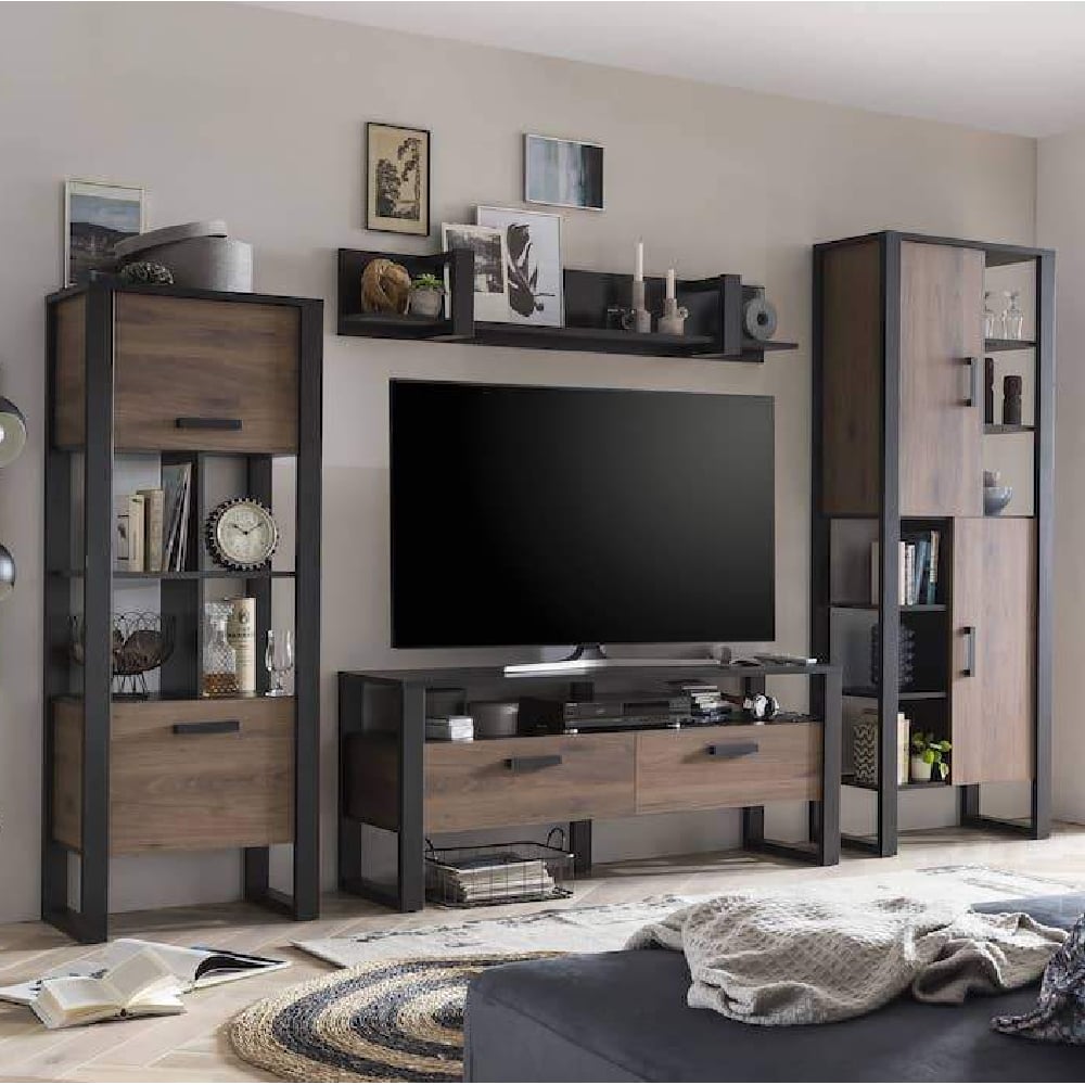 Read more about North wooden living room furniture set in walnut matt black