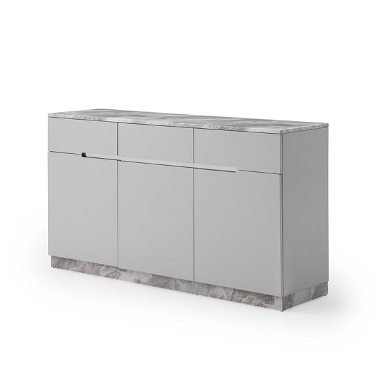 Product photograph of Nouvaro Marble Top Sideboard In Grey Paper With Wooden Base from Furniture in Fashion