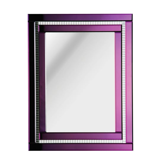 Product photograph of Nthrow Rectangular Art Deco Style Wall Mirror In Purple from Furniture in Fashion