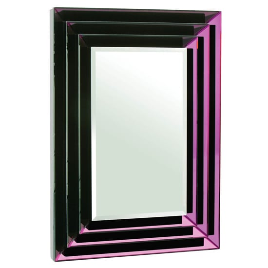 Read more about Nthrow rectangular wall mirror in purple bevelled frame
