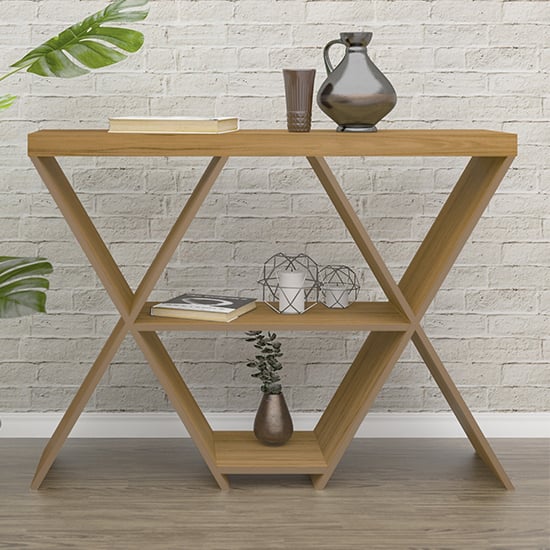 Product photograph of Nuneaton Wooden Console Table In Oak Effect from Furniture in Fashion