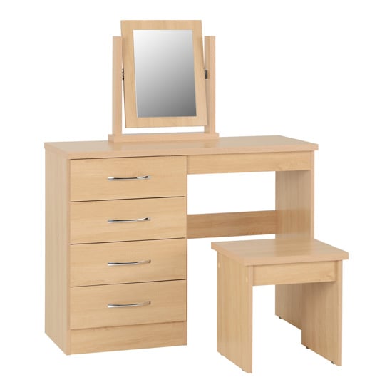 Read more about Noir dressing table set in sonoma oak with 4 drawers