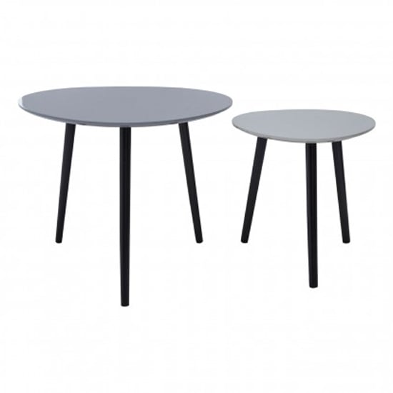 Read more about Nusakan triangular high gloss nest of 2 tables in grey
