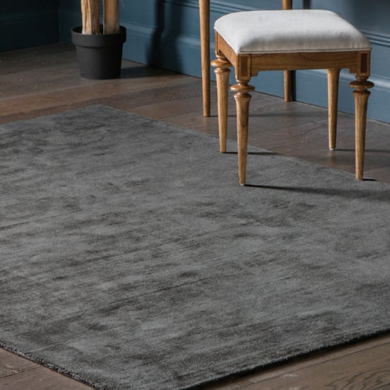 Product photograph of Oaken Rectangular Fabric Rug In Charcoal from Furniture in Fashion