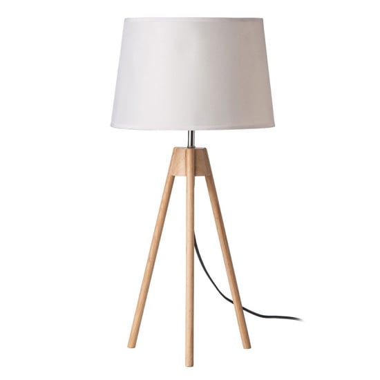Read more about Obito white fabric shade table lamp with natural tripod base