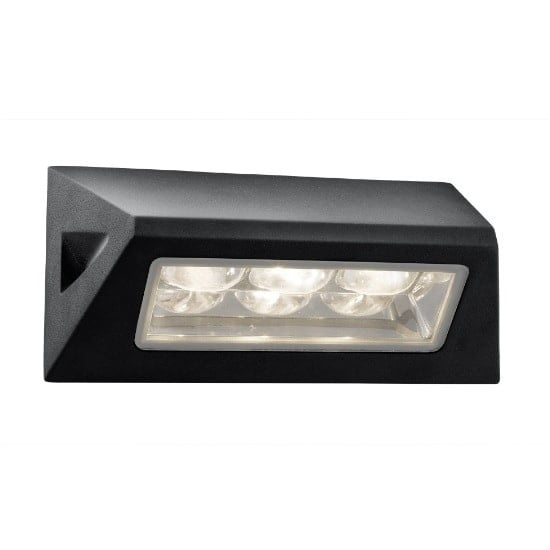Read more about Oblong outdoor wall light in black with white led