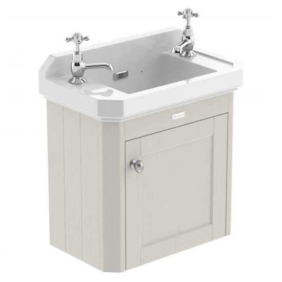 Photo of Ocala 51.5cm wall vanity unit with 2th basin in timeless sand