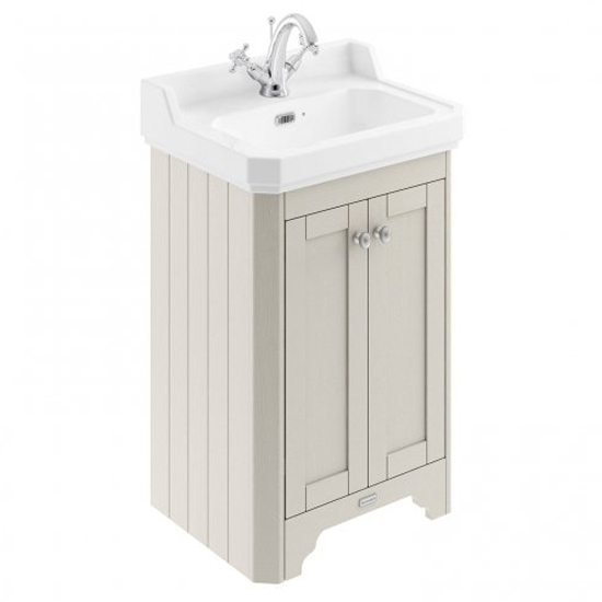 Product photograph of Ocala 56cm Floor Vanity Unit With 1th Basin In Timeless Sand from Furniture in Fashion