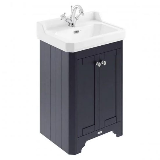 Product photograph of Ocala 59 5cm Floor Vanity Unit With 1th Basin In Twilight Blue from Furniture in Fashion