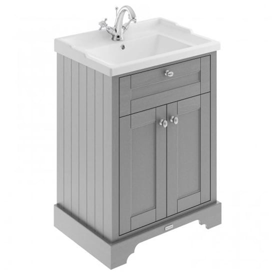 Product photograph of Ocala 62cm Floor Vanity Unit With 1th Basin In Storm Grey from Furniture in Fashion