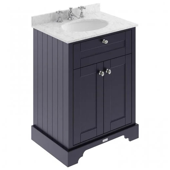 Product photograph of Ocala 62cm Floor Vanity With 3th Grey Marble Basin In Blue from Furniture in Fashion