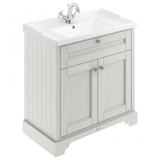 Product photograph of Ocala 82cm Floor Vanity Unit With 1th Basin In Timeless Sand from Furniture in Fashion