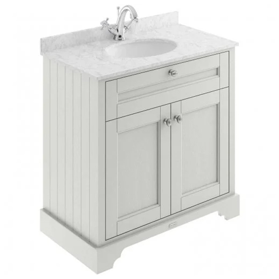 Product photograph of Ocala 82cm Floor Vanity With 1th Grey Marble Basin In Sand from Furniture in Fashion