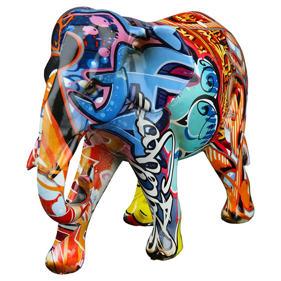 Ocala Polyresin Elephant Sculpture In Multicolour