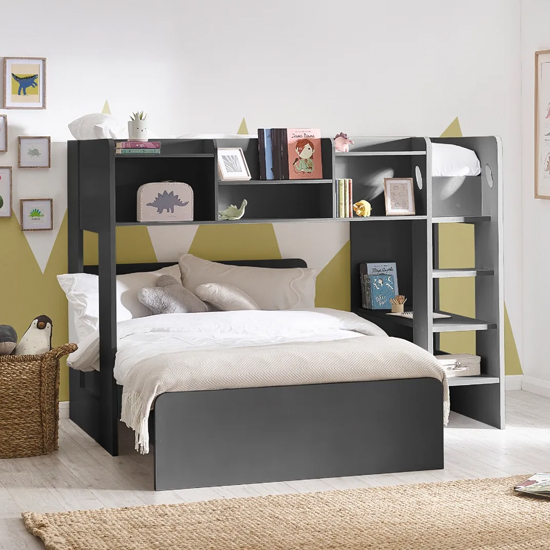 Read more about Ocala wooden midsleeper bunk bed with underbed in anthracite