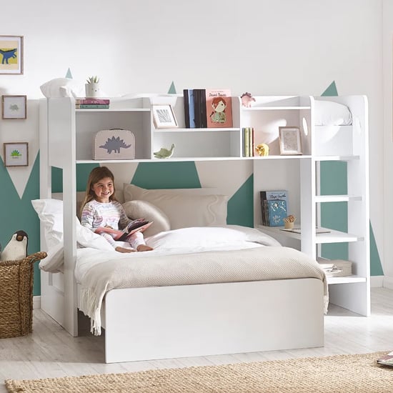 Read more about Ocala wooden midsleeper bunk bed with underbed in white