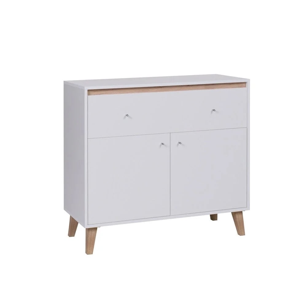 ocala wooden sideboard with 2 doors 1 drawer in white