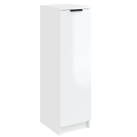 Octave High Gloss Shoe Storage Cabinet In White | Furniture in Fashion