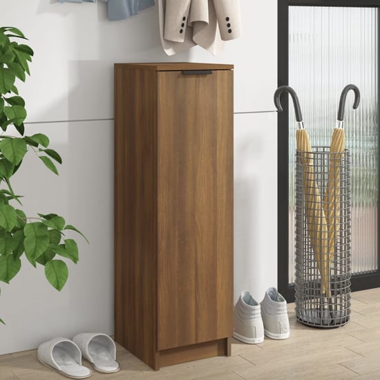 Read more about Octave wooden shoe storage cabinet in brown oak