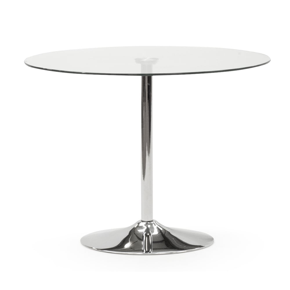 Product photograph of Ogallala Glass Round Dining Table In Clear from Furniture in Fashion