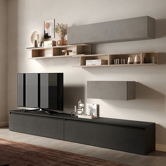 Product photograph of Ogen Wooden Entertainment Unit In Argilla And Cadiz And Lava from Furniture in Fashion