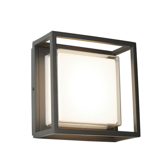 Read more about Ohio outdoor led square with dark grey opal white