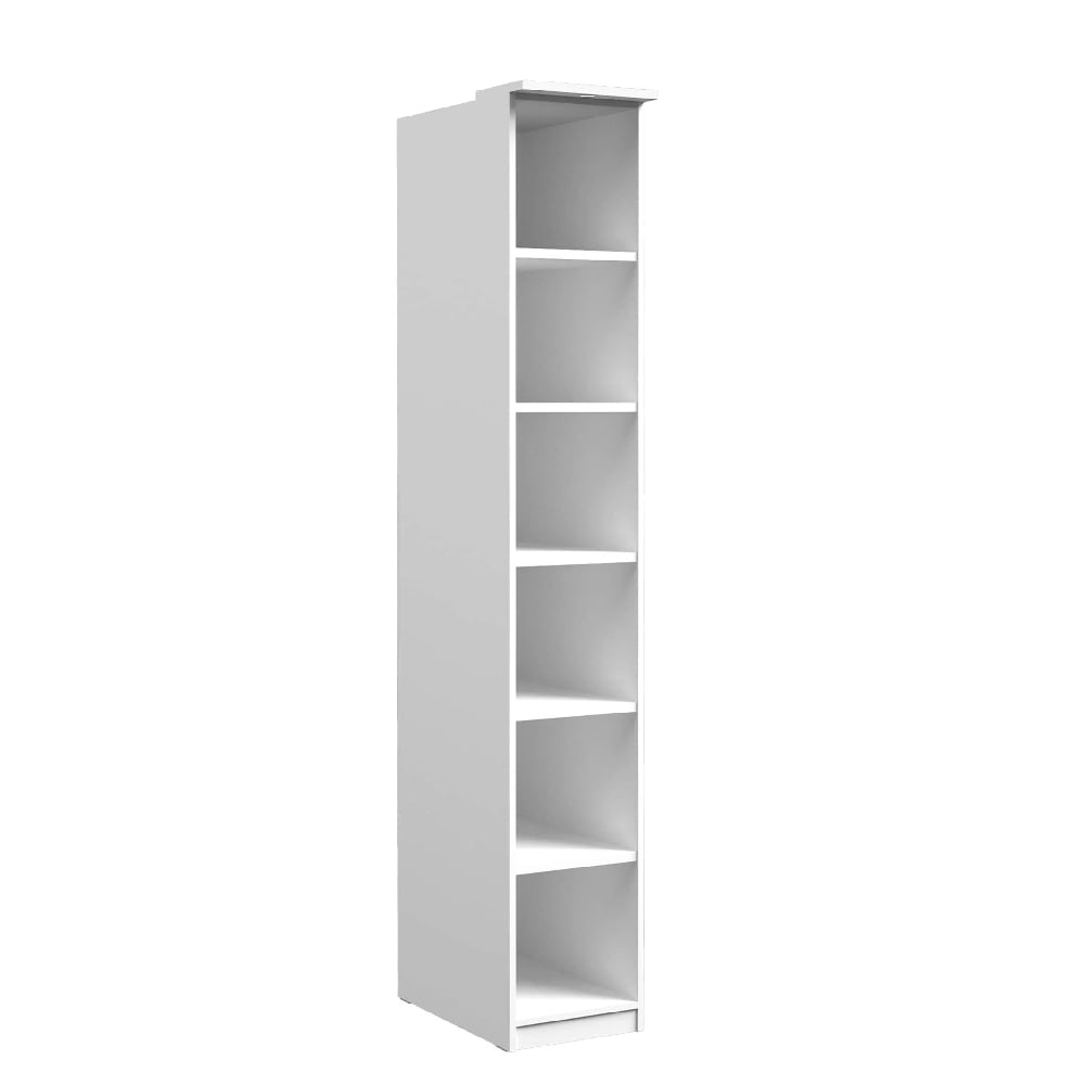 olathe wooden bookcase with 6 shelves in white