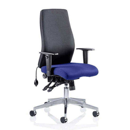 Read more about Onyx black back office chair with stevia blue seat