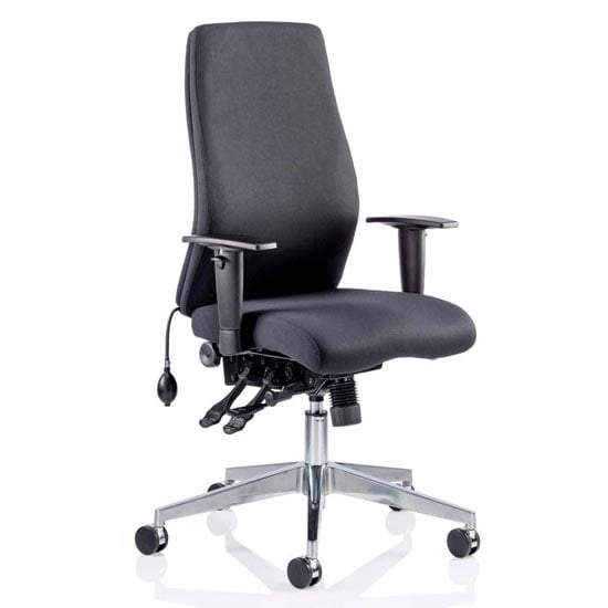 Product photograph of Onyx Ergo Fabric Posture Office Chair In Black With Arms from Furniture in Fashion