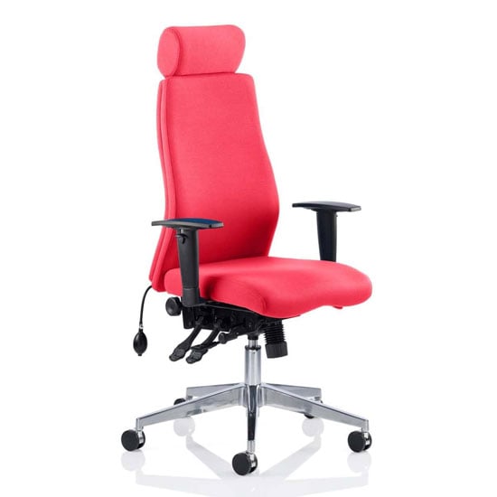 Read more about Onyx headrest office chair in bergamot cherry with arms