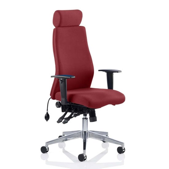 Photo of Onyx headrest office chair in ginseng chilli with arms