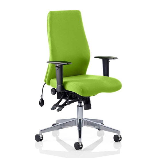 Photo of Onyx office chair in myrrh green with arms