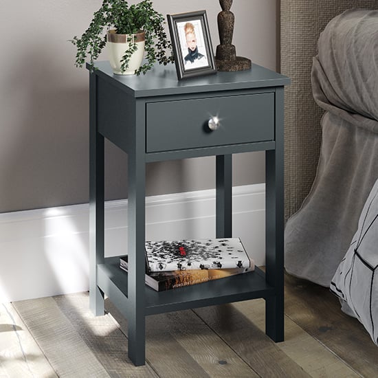 Photo of Outwell shaker petite bedside cabinet in midnight blue