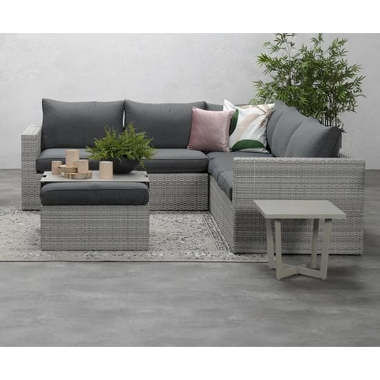 Oravo Corner Sofa Group With Armchair In Organic Grey | FiF