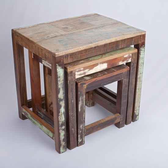 Origin Wooden Nest Of Tables In Reclaimed Timber 32841