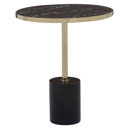 Product photograph of Orizone Black Marble End Table With Gold Steel Frame from Furniture in Fashion