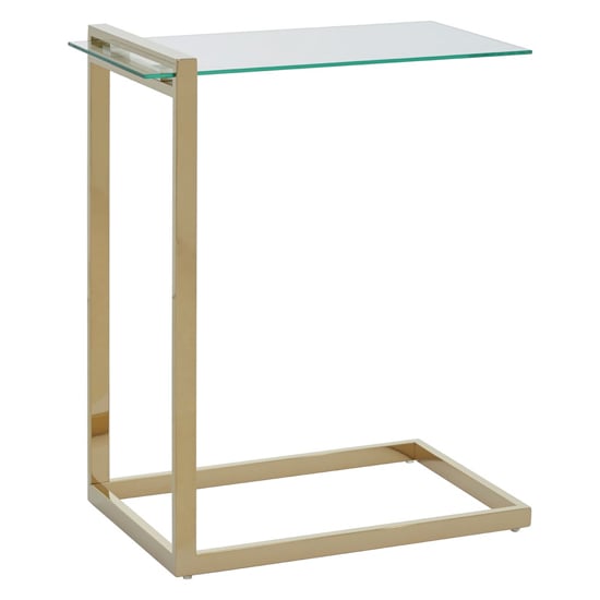 Read more about Orizone clear glass end table with gold stainless steel frame