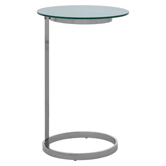 Read more about Orizone white marble effect glass end table with silver frame