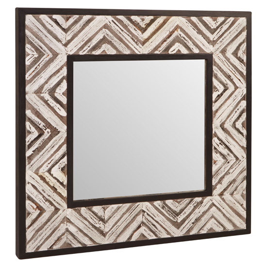 Read more about Orphee square wall bedroom mirror in dark brown frame