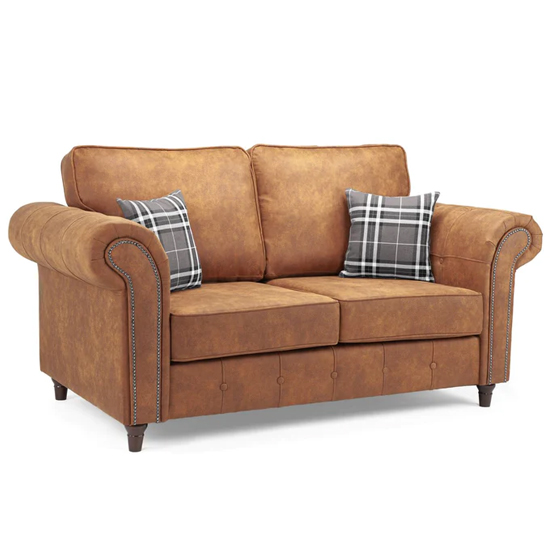 Read more about Orton faux leather 2 seater sofa in tan