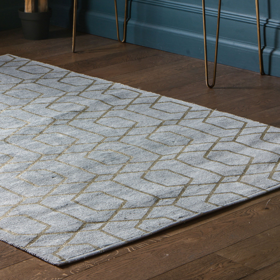Photo of Osceola cotton metallic print rug in grey