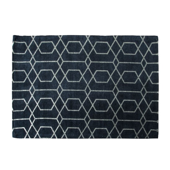 Product photograph of Osceola Large Geometric Pattern Cotton Rug In Charcoal from Furniture in Fashion