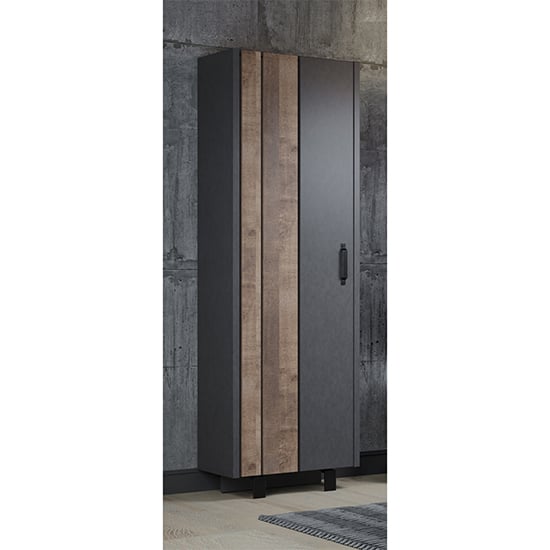 Read more about Otis wooden 1 door wardrobe in matera and tobacco brown oak