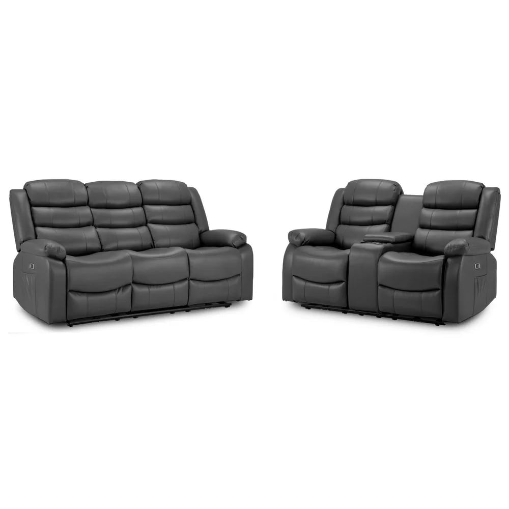 Read more about Ottawa faux leather electric recliner 3+2 seater sofa set in grey