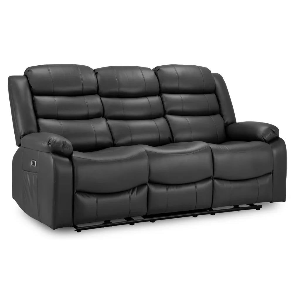 Read more about Ottawa faux leather electric recliner 3 seater sofa in black