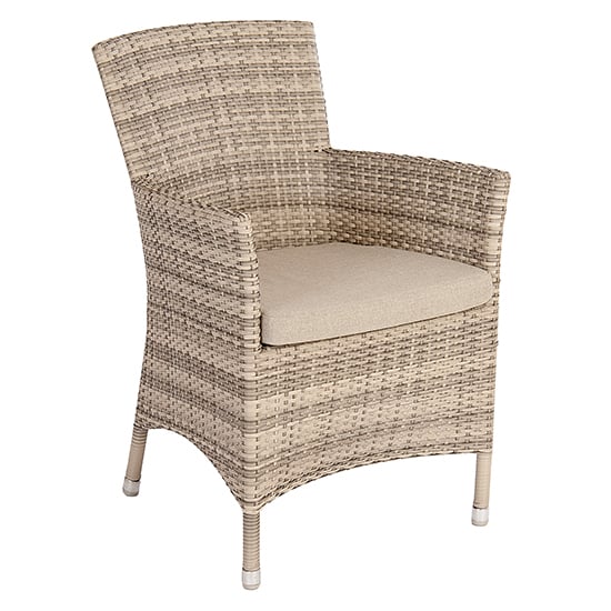 Read more about Ottery outdoor wave dining armchair with cushion in pearl